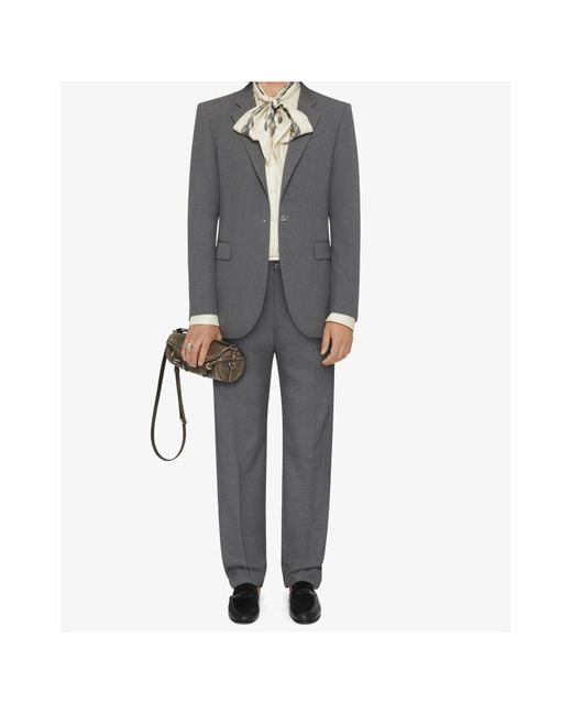 Givenchy Gray 2G Clip Slim-Fit Tailored Pants for men