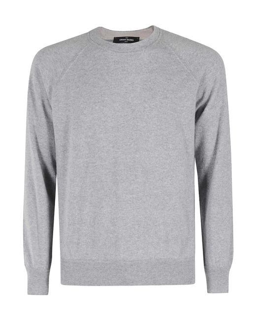 Gran Sasso Gray Raglan Sweater for men