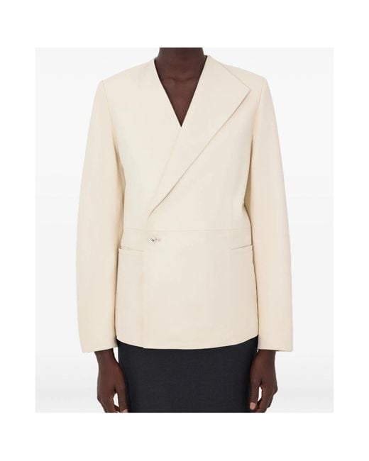 Loulou de Saison Natural Long-Sleeved Leather Jacket