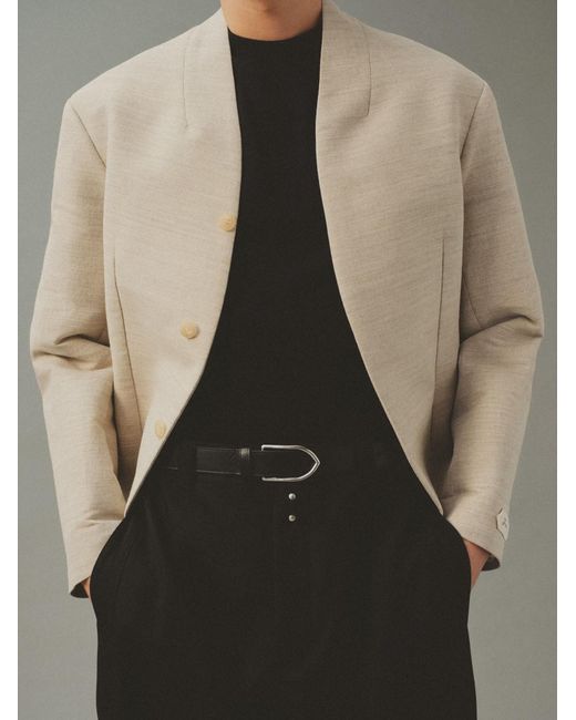 Jacquemus Natural Bastide Straight Hem Wrap-Front Blazer for men
