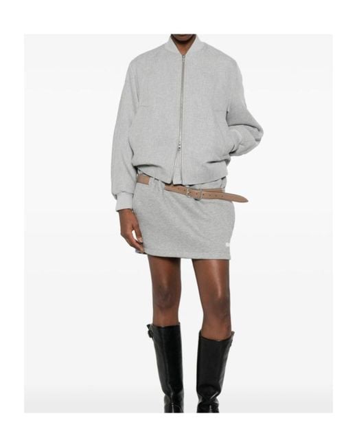 Closed Gray Zip-Up Bomber Jacket