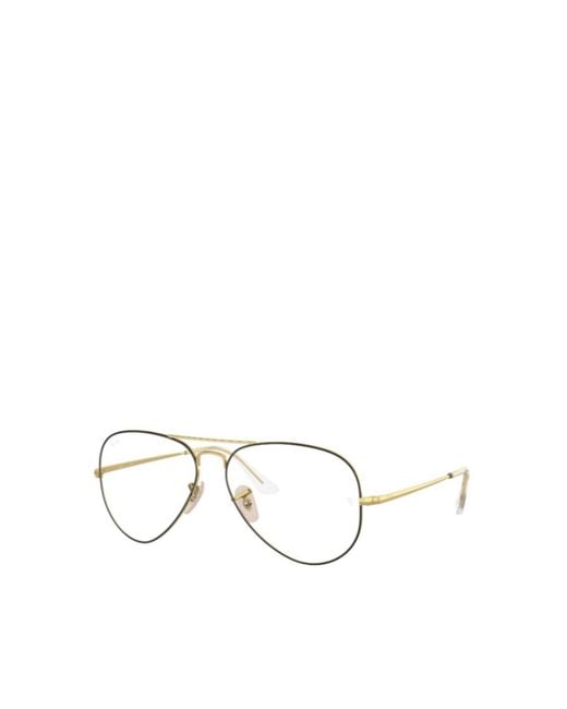 Ray-Ban White Aviator Frame Glasses for men