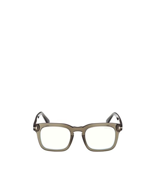 Tom Ford Metallic Eyewear Square Frame Glasses for men