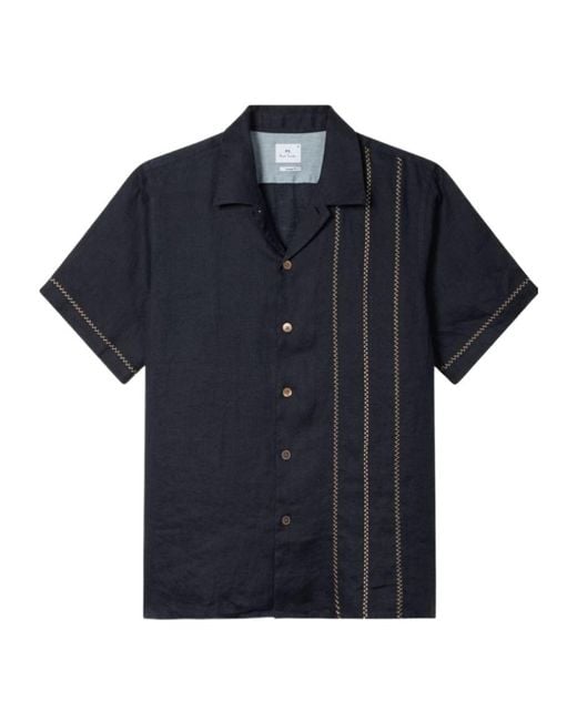 Paul Smith Blue Short Sleeve Buttoned Shirt for men