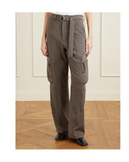 Frankie Shop Gray Casual Pants With Belt Loops