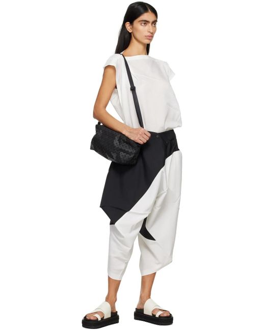Issey Miyake Black Geometric-Pattern Cross Body Bag