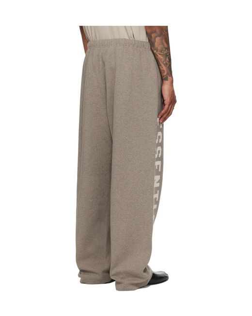 Fear Of God Gray Logo-Print Drawstring Track Pants for men