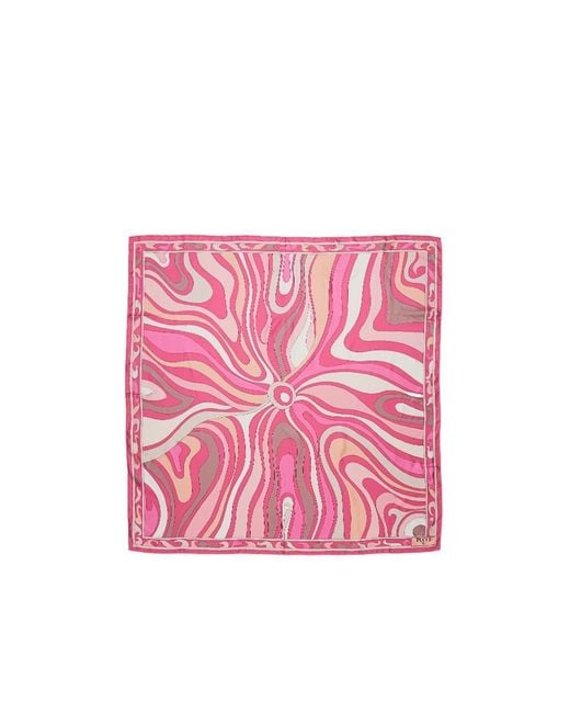 Emilio Pucci Pink Logo Scarf