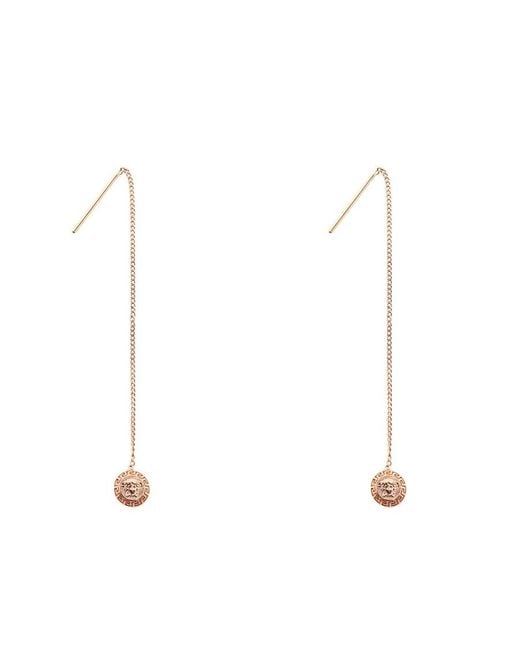Versace White Medusa Head Drop Earrings