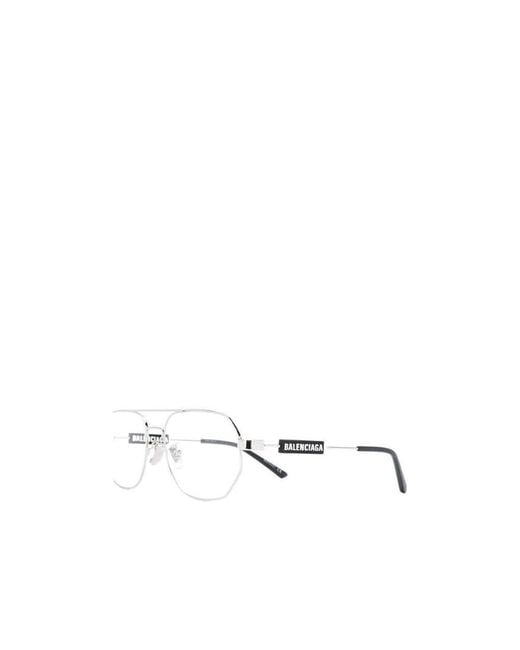 Balenciaga White Eyewear Pilot Frame Glasses