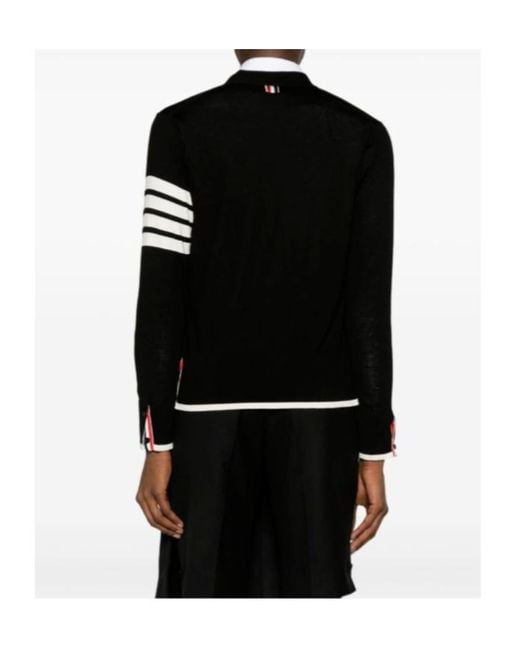 Thom Browne Black Bar V-Neck Cardigan for men