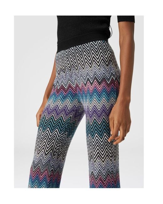 Missoni Blue Flared Zigzag Trousers