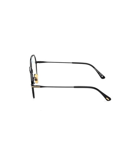 Tom Ford Black Eyewear Geometric Frame Glasses