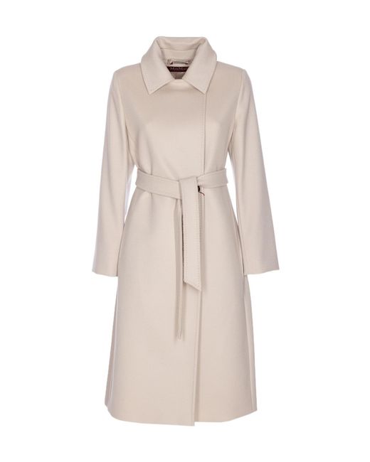 Max Mara Natural Studio Bcollag Belted Long-Sleeved Coat