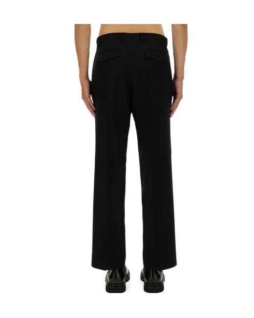 sunflower Black Pleated Wide Leg Pants for men