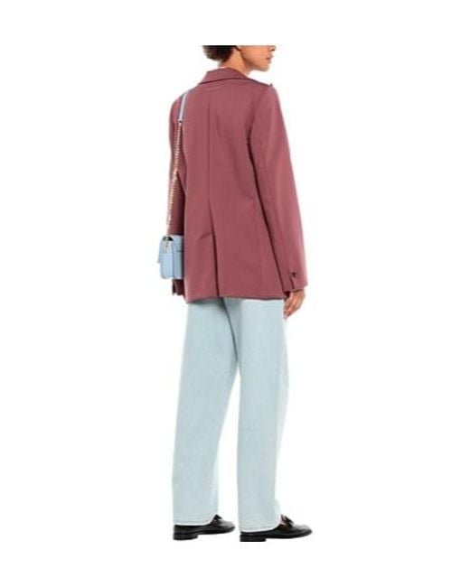 MM6 by Maison Margiela Pink Woolen Long-Sleeved Coat