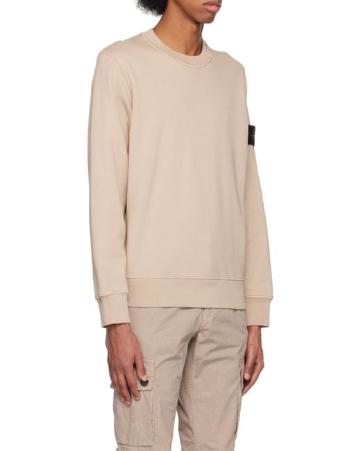 Stone Island Pink Logo Patch Crewneck Sweatshirt for men