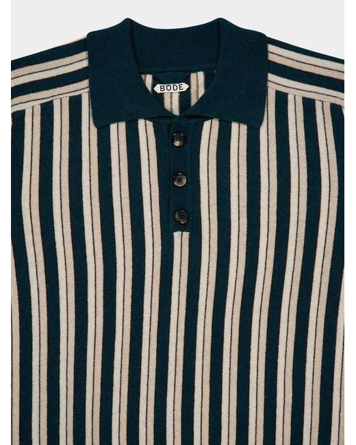 Bode Black Hogan Polo Shirt for men