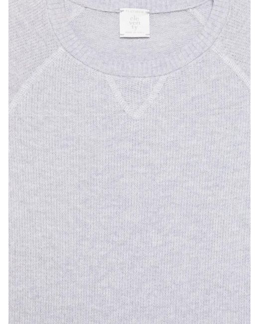 Eleventy White Round Neck Sweater for men