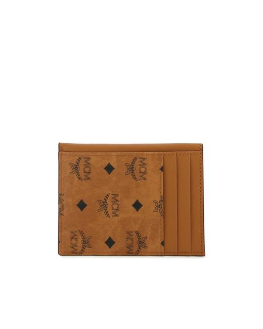 MCM Brown Monogram Printed Card Case