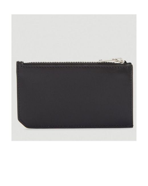 Saint Laurent Black Logo Detailed Zip-Up Cardholder for men