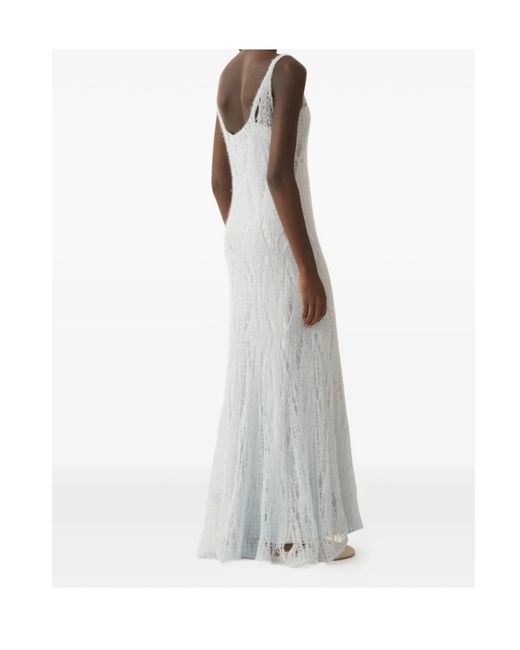 Fabiana Filippi White Spiderweb Knit Knitted Dress