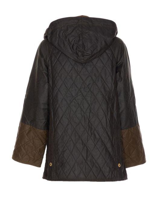 Barbour Black Panelled Waxed Parka