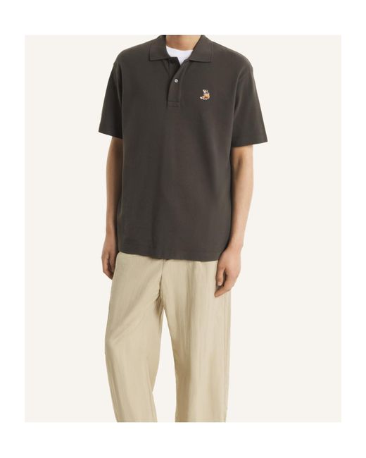 Maison Kitsuné Gray Maison Kitsuné Dreaming Fox Comfort Polo Shirt for men
