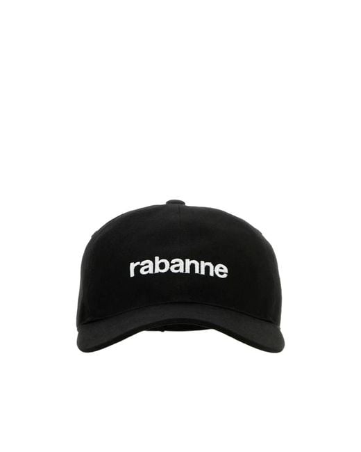 Rabanne Black Logo Embroidered Cap