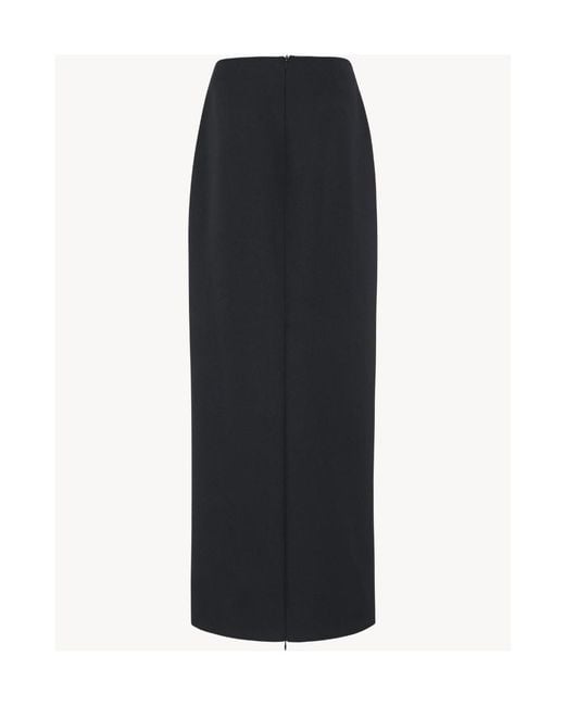 The Row Black Bartelle Wool Skirt