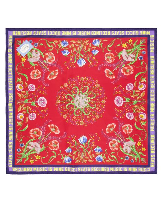 Gucci Red Versatile Tasteful Silk Scarf