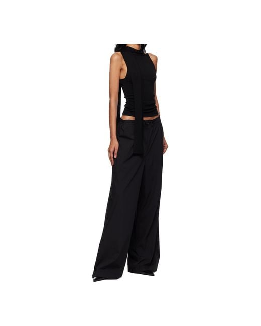 St. Agni Black Small Paper Bag Waist Casual Pants