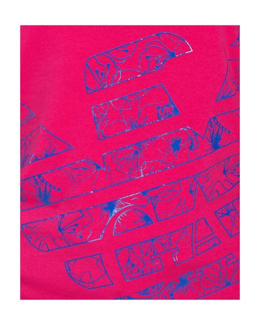 EA7 Pink T-Shirt With Round Neck And Short Sleeves