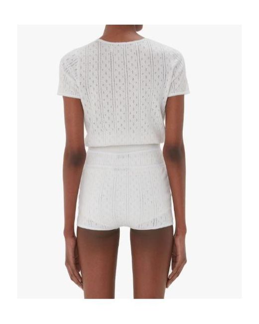 J.W. Anderson White Jw Anderson Pointelle Cap Sleeve Top