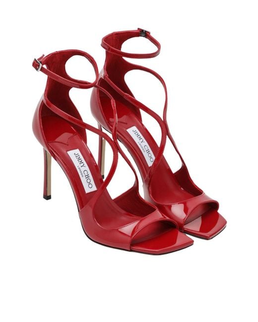 Jimmy Choo Red Stiletto-Heeled Sandals