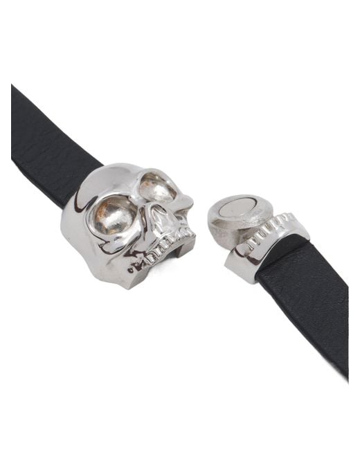 McQueen White Skull Double Wrap Bracelet for men