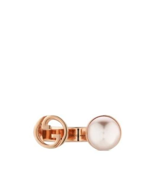 Gucci White Blondie Series Resin Pearl Rings