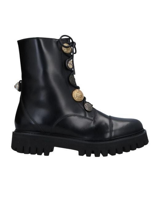 Dolce & Gabbana Black Solid Color Ankle Boots