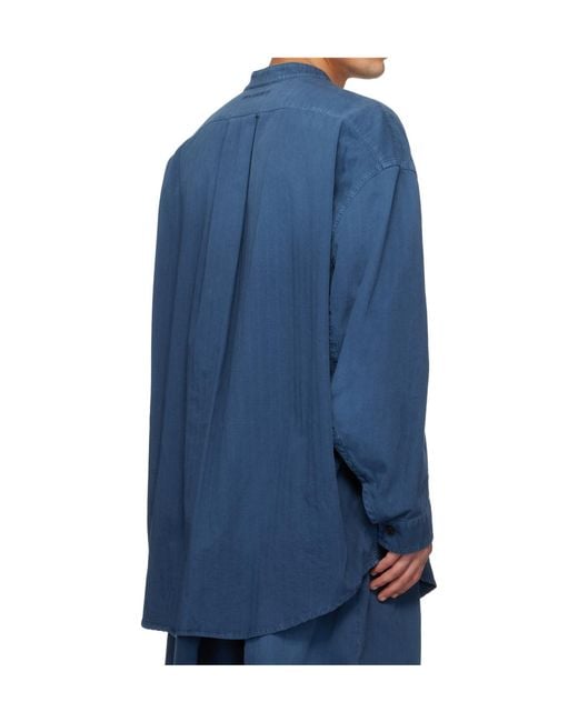Hed Mayner Blue Long-Sleeved Denim Shirt for men