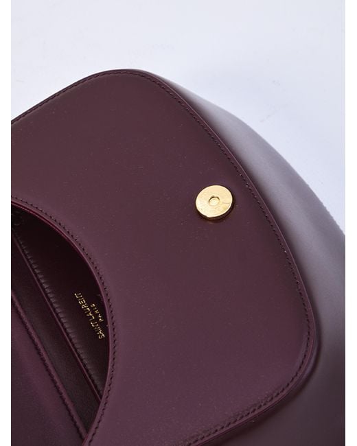 Saint Laurent Purple Voltaire Foldover Top Mini Shoulder Bag