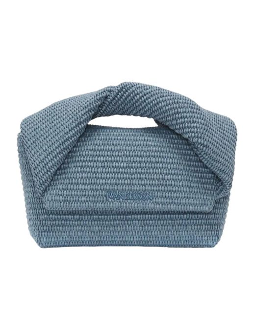 J.W. Anderson Blue Medium Twister Raffia Top-Handle Bag