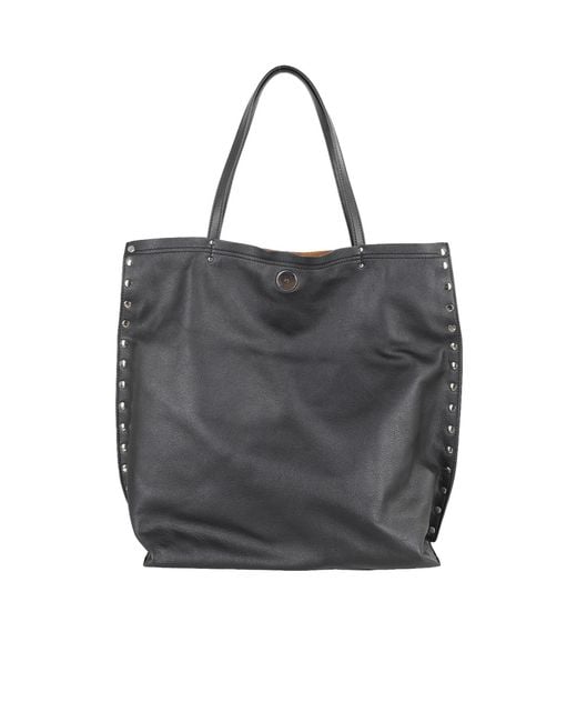 Zanellato Black Aspasso Studded Medium Tote Bag
