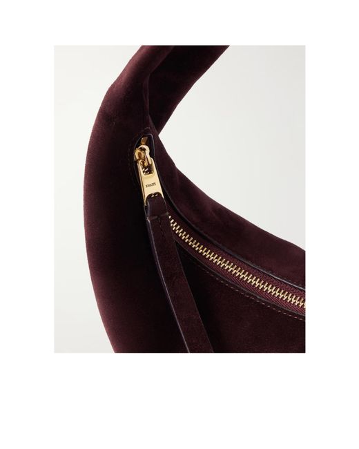 Khaite Blue Olivia Mini Suede Shoulder Bag