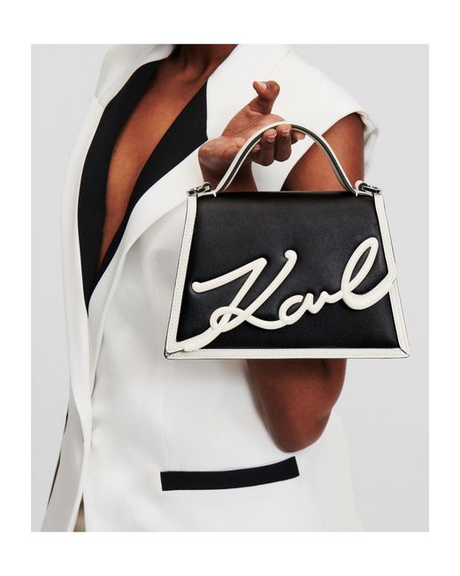 Karl Lagerfeld Black Small K/Signature Cross Body Bag