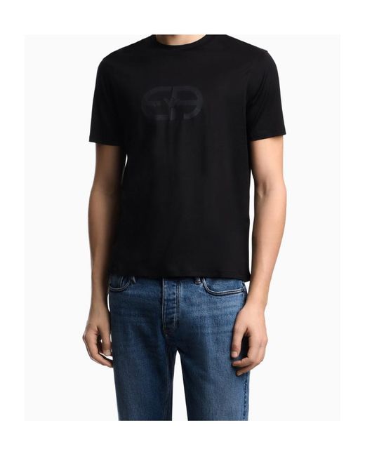 Emporio Armani Black Logo-Detail T-Shirt for men