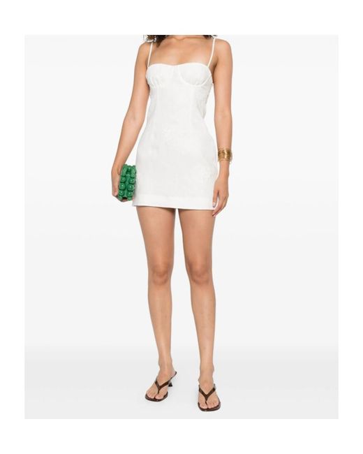 Sir White Embroidered Spaghetti-Strap Mini Dress