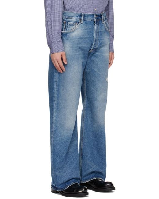 Acne Blue Belt-Loop Jeans for men
