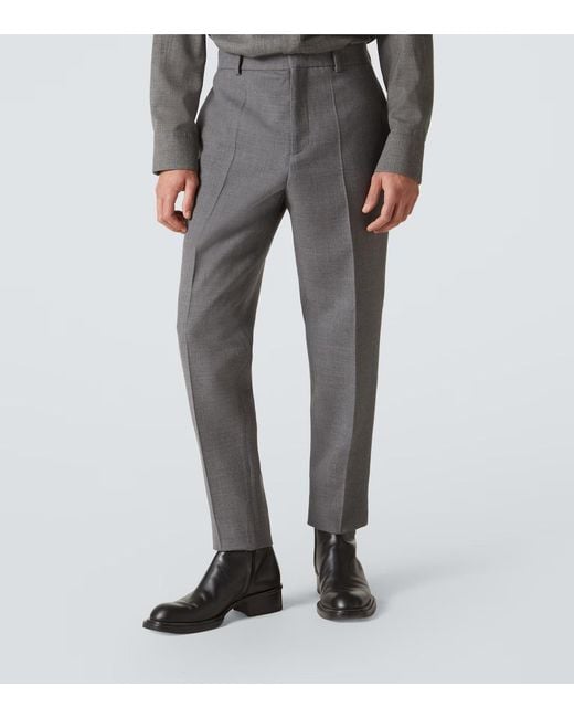 Jil Sander Gray Virgin Wool Tapered Pants for men