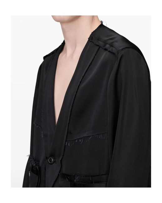 Maison Margiela Black Patchwork Satin Jacket for men