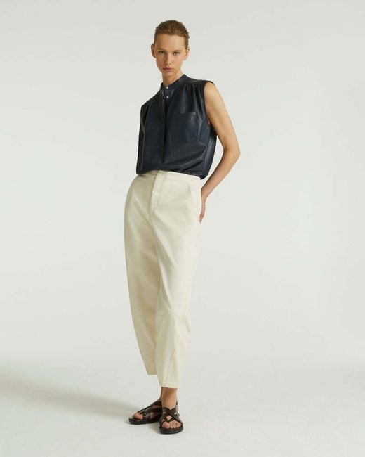 Yves Salomon Natural High-Waist Tapered Trousers